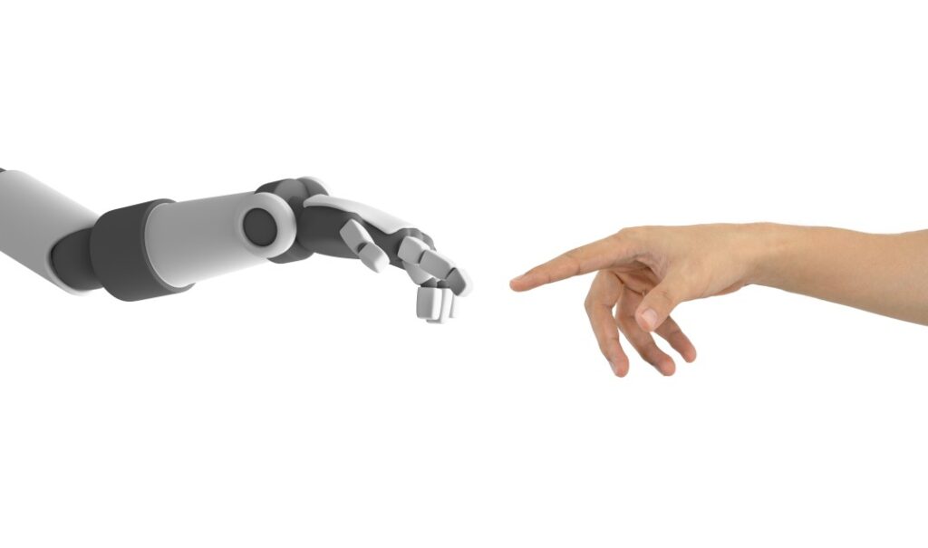 روبوت-يلمس-يد-إنسان